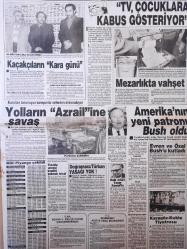 Tan Gazetesi - 10 Kasım 1988 - Mustafa Kemal Atatürk - Oya Aydoğan - Latif Demirbağ - Süleyman Yağız - Galatasaray - Kaçakçıların ''Kara günü'' -
