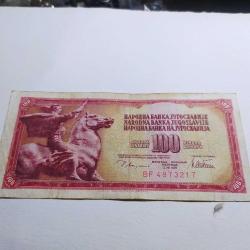 PR105----KAĞIT PARA YUGOSLAVYA 100 DİNAR
