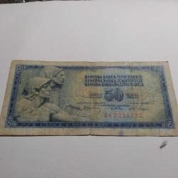 PR105----KAĞIT PARA YUGOSLAVYA 50 DİNAR