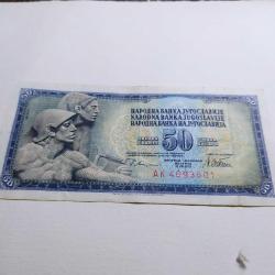 PR105----KAĞIT PARA YUGOSLAVYA 50 DİNAR