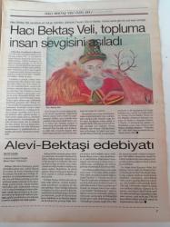 Cumhuriyet Hacı Bektaş Veli Gazetesi - 16 Ağustos 2004 - Fazıl Hüsnü Dağlarca- Benim Kabem İnsandır - Uygarlığın Beşiği Pir Müzesi - Mihman Evi - Çilehane - Milli Mücadelede Alevi Bektaşilerin Rolü