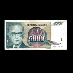 YUGOSLAVYA (1992) - 5.000 Dinar (ÇT 7,0/10) 
