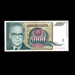 YUGOSLAVYA (1992) - 5.000 Dinar (ÇT 7,0/10) 