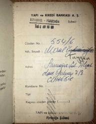 Yapı ve Kredi Bankası İkramiyeli Aile Cüzdanı 1968