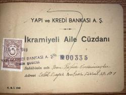 Yapı ve Kredi Bankası İkramiyeli Aile Cüzdanı 1947