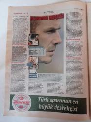 Cumhuriyet Spor Gazetesi - 28 Ekim 2008 - David Beckham Fotoğrafı - Futbolcu Mu Reklam Yıldızı Mı - Yükselen Değer UEFA - Fenerbahçe Basketbol Takımı - Dövüş Sanatıyla Kilo Ver