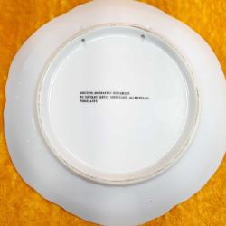 VINTAGE N' ECOUTES PAS TON MEDECIN , COMME LUI BOIS DU VIN FRANSIZCA YAZILI ÇİÇEK RESİMLİ DEKORATİF PORSELEN DUVAR TABAĞI