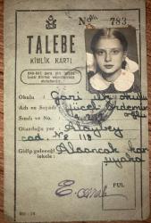 1946-1947 İzmir Körfez Vapuru İçin Talebe Kimlik Kartı