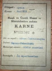 1946-1947 İzmir Körfez Vapuru İçin Talebe Kimlik Kartı