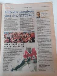 Cumhuriyet Spor Gazetesi - 17 Haziran 2008 - Euro 2008 - Bunun İçin Doğdunuz - A Milli Takım - Ömer Aşık - Oğuz Savaş - Semih Erden - Viyana'da Türk Valsi - Nihat Kahveci