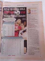 Cumhuriyet Spor Gazetesi - 1 Temmuz 2008 - Dede Luis Aragones Fenerbahçe'ye Kupayla Geliyor - Euro 2008'de Kulube Boşaldı - Avrupa Bizi Hatırladı - Sabri Sarıoğlu - Gökhan Zan - Emre Aşık- Oğuz Çetin - Fatih Terim