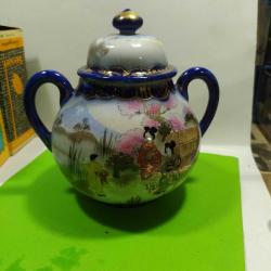 P40----JAPON GEYŞA GÖL MANZARASI RESİMLİ PORSELEN ŞEKERLİK