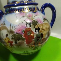 P40----JAPON GEYŞA GÖL MANZARASI RESİMLİ PORSELEN ŞEKERLİK