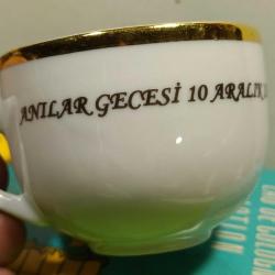 P7---MİLLİ SARAYLAR YILDIZ PORSELEN 1.ORDU KOMUTANLIĞI ANILAR GECESİ 2005  TABAKSIZ TEK KAHVE FİNCANI