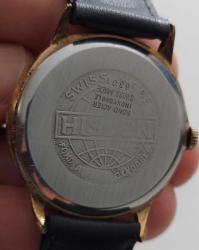 İSVİÇRE HİSLON MARKA ORİJİNAL AKTİF KURMALI HARİKA BAKIMLI ANTİK SARI AKSAMLAR ALTIN KAPLAMA KOL SAATİ RR2AA3