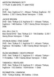 AKSİYON SİNEMASI SETİ (17 FİLM: 6 adet DVD, 11 adet VCD)