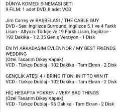 YABANCI KOMEDi SiNEMASI SETi (9 FiLM: 1 adet DVD, 8 adet VCD)