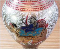 ViNTaGe MİNELİ ReSiMLi ÇİFT PİRİNÇ VAZOLAR....