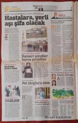 Türkiye Gazetesi 2 Ocak 2015 Hastalara Yerli Aşı Şifa Olacak,Pet Shoplara Ceza,Sahte Dolar Katliamı,Büyük İkramiye Gayrimenkule,Herkes Susacak Teknoloji Konuşacak,Cebimizdeki Milyonları Unutmadık