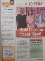 Hürriyet Teleskop Dergisi- 4-10 Ekim 1997- Şebnem Arda- Reha Erus- Halit Kıvanç- Ebru Polat- Abbas Güçlü- Muazzez Ersoy- Kerem Alışık- Güner Ümit- Mehmet Ali Erbil-