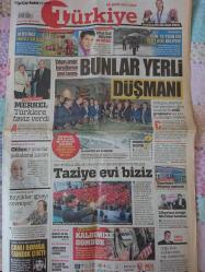 Türkiye Gazetesi,20 Ekim 2015,Merkel,Recep Tayyip Erdoğan,Ankaralı Namık,Ahmet Davutoğlu,Fenerbahçe,Şota,Trabzonspor,Pereira,Aziz Yıldırım,Hamza Hamzaoğlu