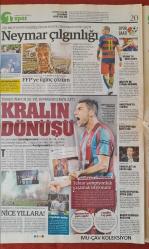 Türkiye Gazetesi 3 Ağustos 2017 Neymar Çılgınlığı,Kralın Dönüşü,Perez Fener'e Yakın,Kaptan Yolcu,Milli Patron Lucescu,Beşiktaş Rüya Takım İçin İki Flaş Transfere Daha İmza Attı,Avrupa Avcısı