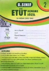 8. Sınıf Etüt Deneme Sözel Nisan + Mayıs 2022 4 Deneme Takım Deneme No: 1, 2, 3, 4