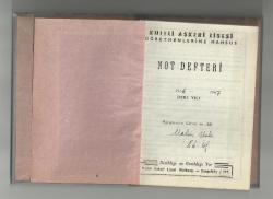 KULELİ ASKERİ LİSESİ 1966-1967 DERS YILI FOTOĞRAFLI ÖĞRETMEN NOT DEFTERİ...