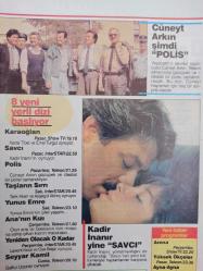 Sabah Tv Film Guide Dergisi - 12-18 Eylül 1992 - Cüneyt Arkın - Uğur Dündar - Tarık Akan - Levent Kırca - Kadir İnanır - Meral Konrat - İbrahim Tatlıses -