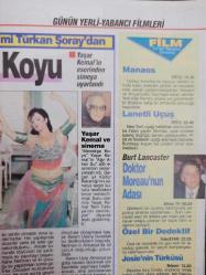 Sabah Tv Film Guide Dergisi - 12-18 Eylül 1992 - Cüneyt Arkın - Uğur Dündar - Tarık Akan - Levent Kırca - Kadir İnanır - Meral Konrat - İbrahim Tatlıses -