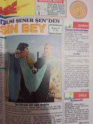 Sabah Tv Film Guide Dergisi - 8-14 Haziran 1992 - Şener Şen - Adile Naşit - Zeki Alasya - Metin Akpınar - Ferdi Tayfur - Madonna - Yıldız Kenter -