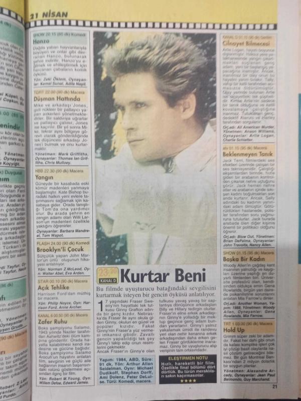 Oscar Tv Dergisi 19 25 Nisan 1997 Ebru Hekimoğlu Yalçın Doğan  