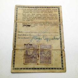 İstanbul 1955 yılına ait öğrenci kimlik kartı - Paso