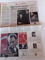 Cumhuriyet 84. Yıl Gazetesi - 29 Ekim 2007 - Mustafa Kemal Atatürk Fotoğrafı - Arkadaşlar Yarın Cumhuriyeti İlan Ediyoruz - Türkiye Bambaşka Bir Güne Uyanacak - KO Adaylığını Erzurum'dan - Ya Meclis Kemalist Olursa