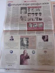 Cumhuriyet 84. Yıl Gazetesi - 29 Ekim 2007 - Mustafa Kemal Atatürk Fotoğrafı - Arkadaşlar Yarın Cumhuriyeti İlan Ediyoruz - Türkiye Bambaşka Bir Güne Uyanacak - KO Adaylığını Erzurum'dan - Ya Meclis Kemalist Olursa
