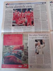 Cumhuriyet Formula 1 Türkiye Gazetesi - 18 Ağustos 2005 - Formula 1 Ateşi İstanbul'da - Yarış Pisti Değil Hız Parkı - Hazırlıklar İki Yıl Sürdü - Kimi Raikkonen - Fernando Alonso - Michael Schumacher