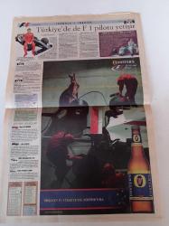 Cumhuriyet Formula 1 Türkiye Gazetesi - 18 Ağustos 2005 - Formula 1 Ateşi İstanbul'da - Yarış Pisti Değil Hız Parkı - Hazırlıklar İki Yıl Sürdü - Kimi Raikkonen - Fernando Alonso - Michael Schumacher