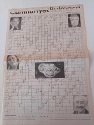 Cumhuriyet Bulmaca Gazetesi -15 Ağustos 2004 - Sayı 960 - Aşık Veysel - Şener Şen - Meral Okay - Uğur Yücel - Konulu Şifreli Bulmaca