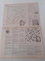 Cumhuriyet Bulmaca Gazetesi -15 Ağustos 2004 - Sayı 960 - Aşık Veysel - Şener Şen - Meral Okay - Uğur Yücel - Konulu Şifreli Bulmaca