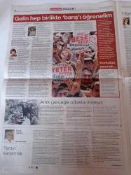 Cumhuriyet Pazar Gazetesi - 2 Eylül 2012 - Sayı 1380 - Didem Soydan Fotoğrafı - Ailemin Hikayesini Anlatmak İstiyorum - Mehmet Erdem - Şimdi Dersimiz Barış - Burgazadalılar Kırk Yıllık Hasreti Bitirdi