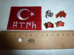 MHP ROZET ve GÖKTÜRKÇE TÜRK BAYRAĞI KUMAŞ ARMA 5 ADET HEPSİ SIFIR