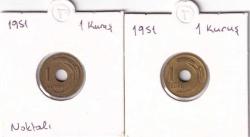 1951 DELİKLİ 1 KURUŞ 