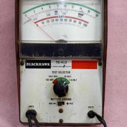 VINTAGE BLACKHAWK TE-413 TEST SELECTOR MADE IN BELGIUM OTO ELEKTRİK ÖLÇÜM ALETİ
