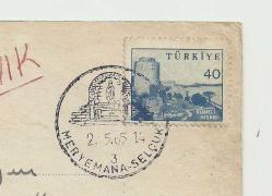 1965 MERYEMANA-SELÇUK DAMGALI POSTADAN GEÇMİŞ KARTPOSTAL...