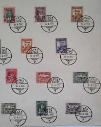 1930 ANKARA-SİVAS DEMİRYOLU HATTININ AÇILIŞI SÜRŞARJLI  TAM SERİ PULLU 30.09.1930 SİVAS, KAĞITTA,  İLK GÜN POSTA DAMGALI ÜRÜN.