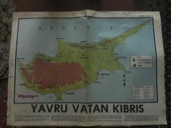 Hürriyet Gazetesi - Yavru Vatan Kıbrıs Haritası, cumartesi 17 Ağustos 1974 + hürriyet 18 temmuz 1974 Kıbrıs dosyası