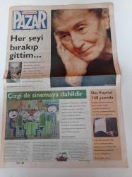 Cumhuriyet Pazar Gazetesi - 2 Aralık 2007 - Sayı 1132-tam sayfa cola turka reklamı- Abidin Dino ve Güzin Dino Fotoğrafı - Das Kapital 140 Yaşında - Karl Marx - Sevim Belli - Sungur Savran