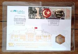 TBMM'nin Açılışının 100. Yıl (Tedavül) Hatıra Parası ve Özel Gün Zarf Özel Folder'ında Pullu, Damgalı ÇİL (Özel Koruma Föyünde Gönderilecektir)