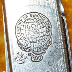 RETRO SINGER 1851-1951 100.YIL HATIRASI ÖZEL EL YAPIMI ÇAKI