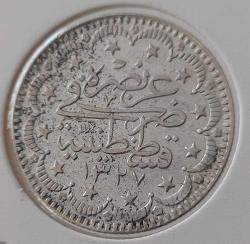 GÜMÜŞ 5 KURUŞ 1327-4 SULTAN MEHMET REŞAT DÖNEMİ ORİJİNAL ÇİLL ÖÖ2AA1 ÇOK NADİR